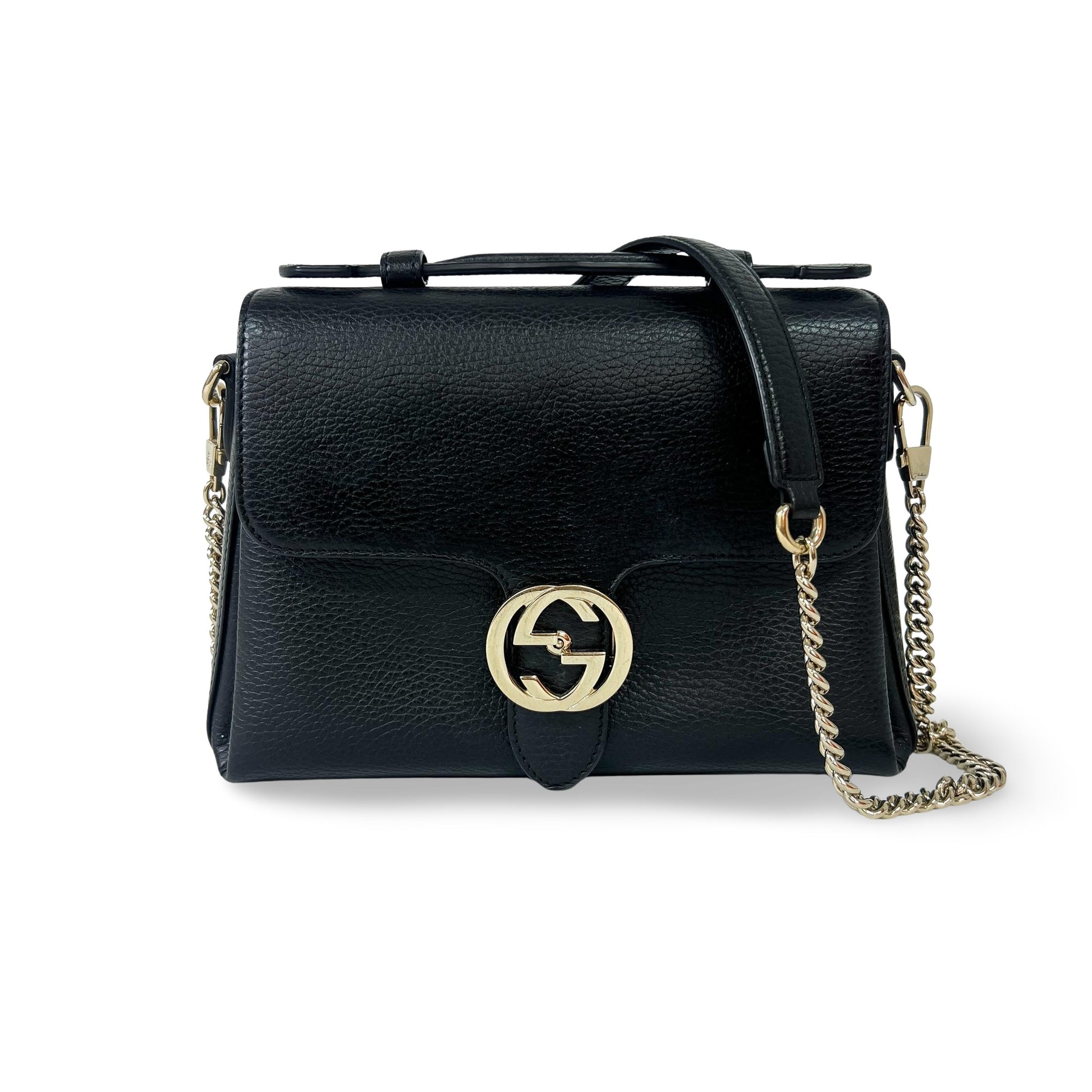 Gucci Interlocking Top Handle Leather Small