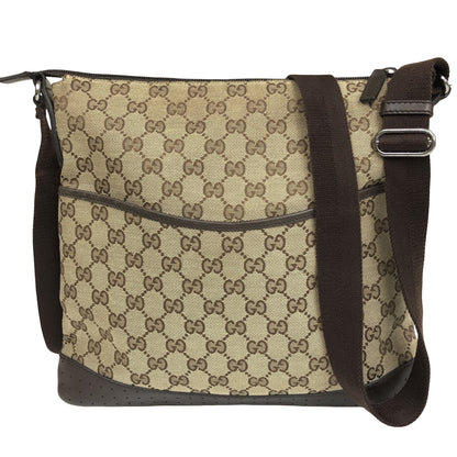 Gucci Zip Messenger GG Canvas with Perforated Leather Medium