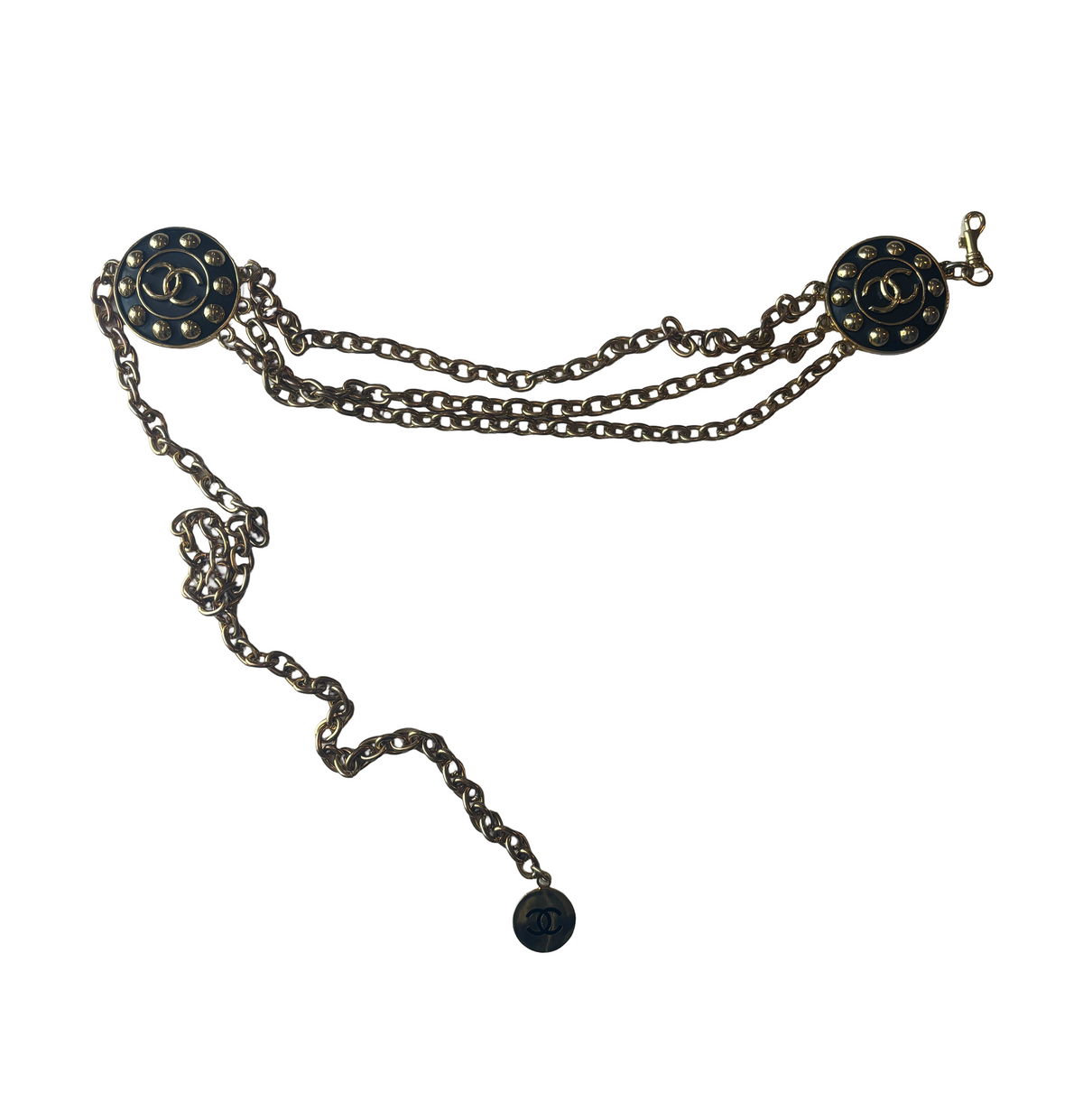 Chanel Vintage CC Medallion Charms Chain Belt Metal Product Image
