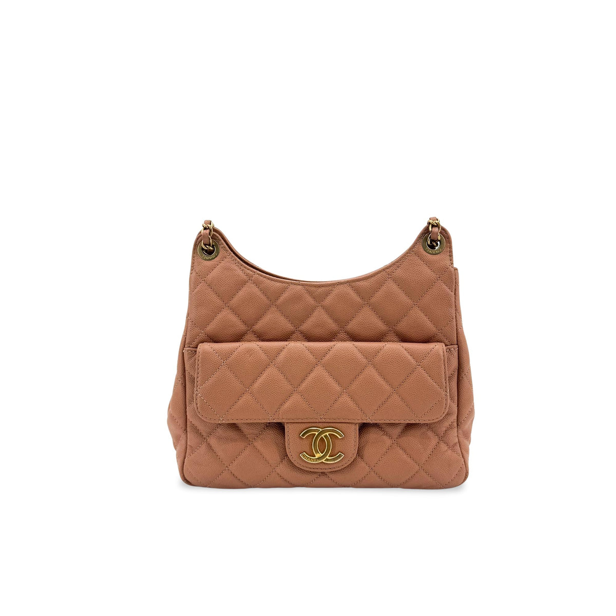 Chanel Wavy CC Hobo Quilted Caviar Small