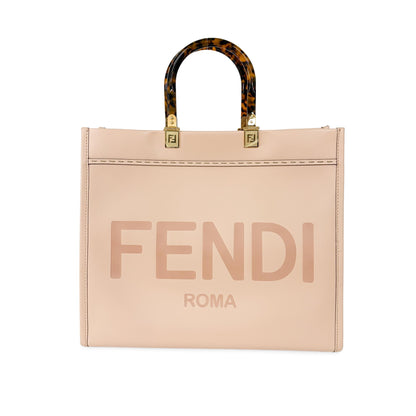 Fendi Sunshine Shopper Tote Whipstitch Leather Medium