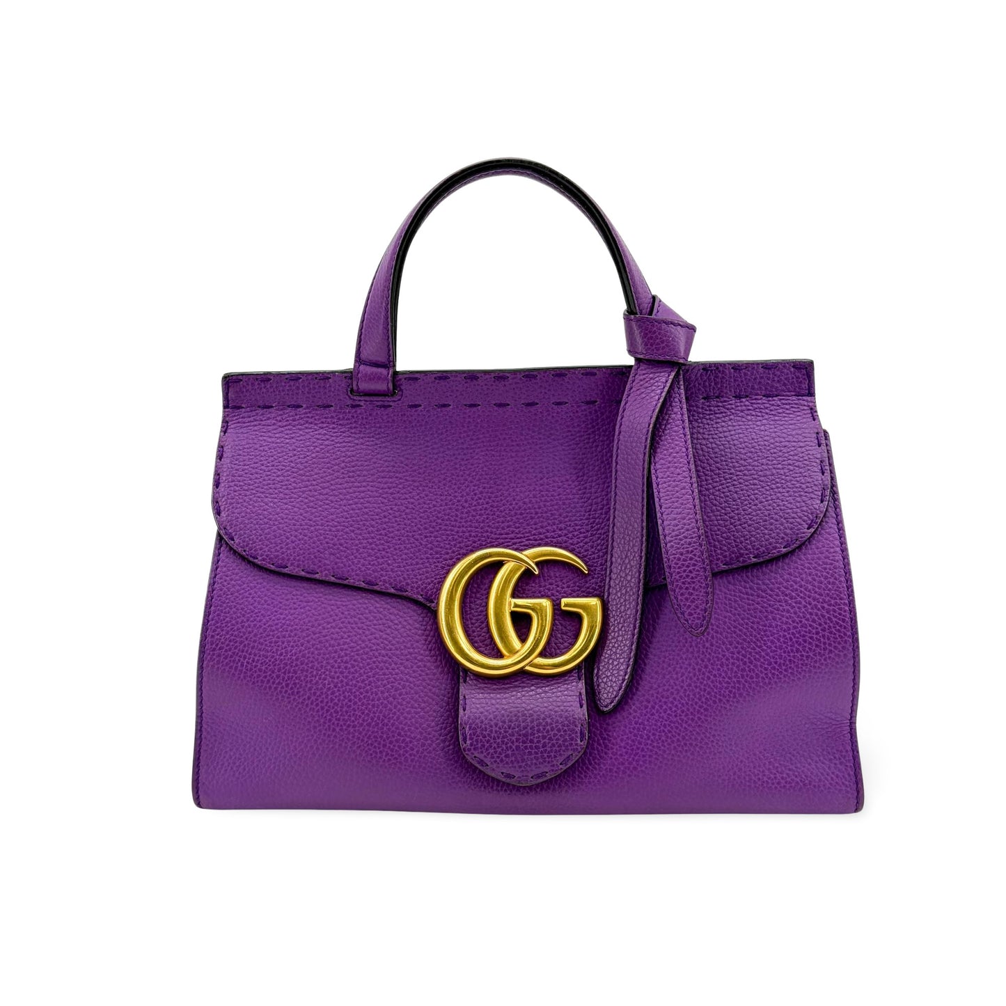 Gucci GG Marmont Top Handle Bag Leather Large