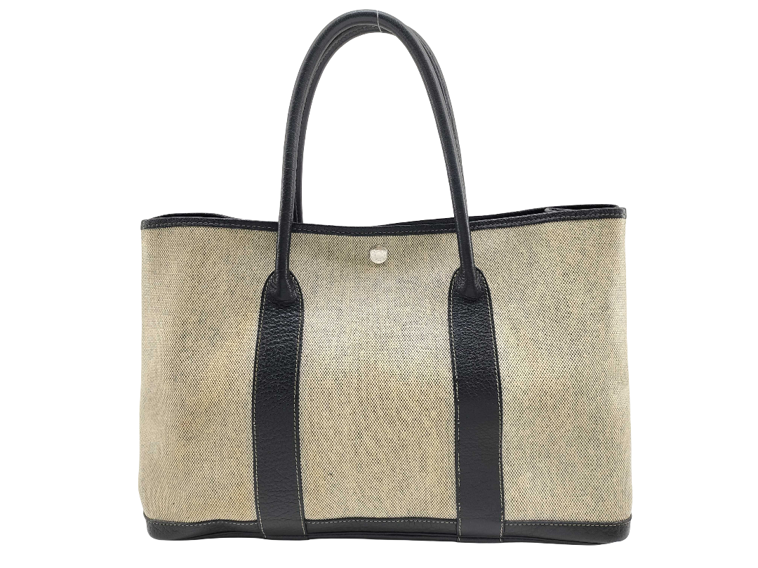Hermes Garden Party Toile and Leather 36