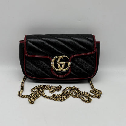 Gucci GG Marmont Chain Flap Matelasse Leather Mini