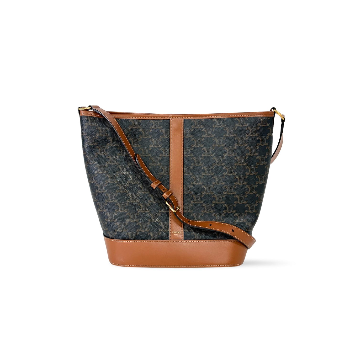Celine Bucket Bag Triomphe Coated Canvas Small