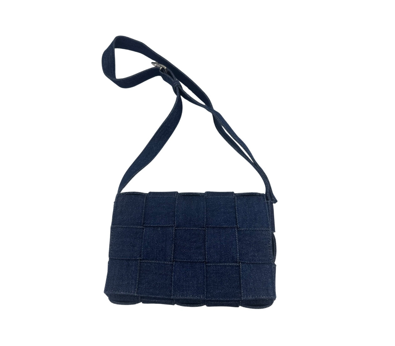 Bottega Veneta Cassette Crossbody Bag Maxi Intrecciato Denim Product Image