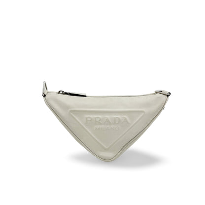 Prada Triangle Logo Zip Leather Small