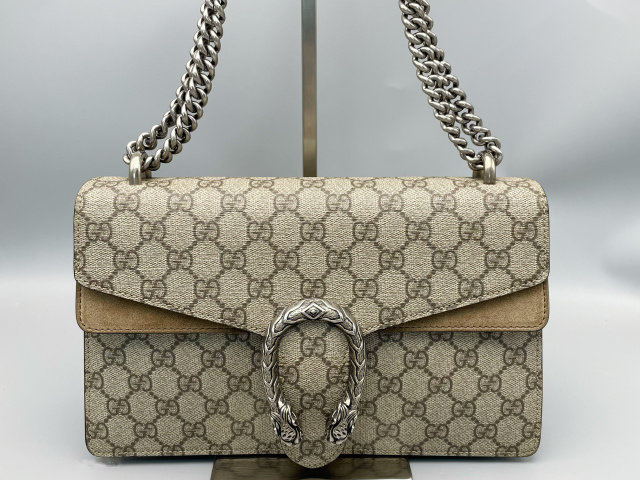 Gucci Dionysus Top Handle Chain Bag GG Coated Canvas medium
