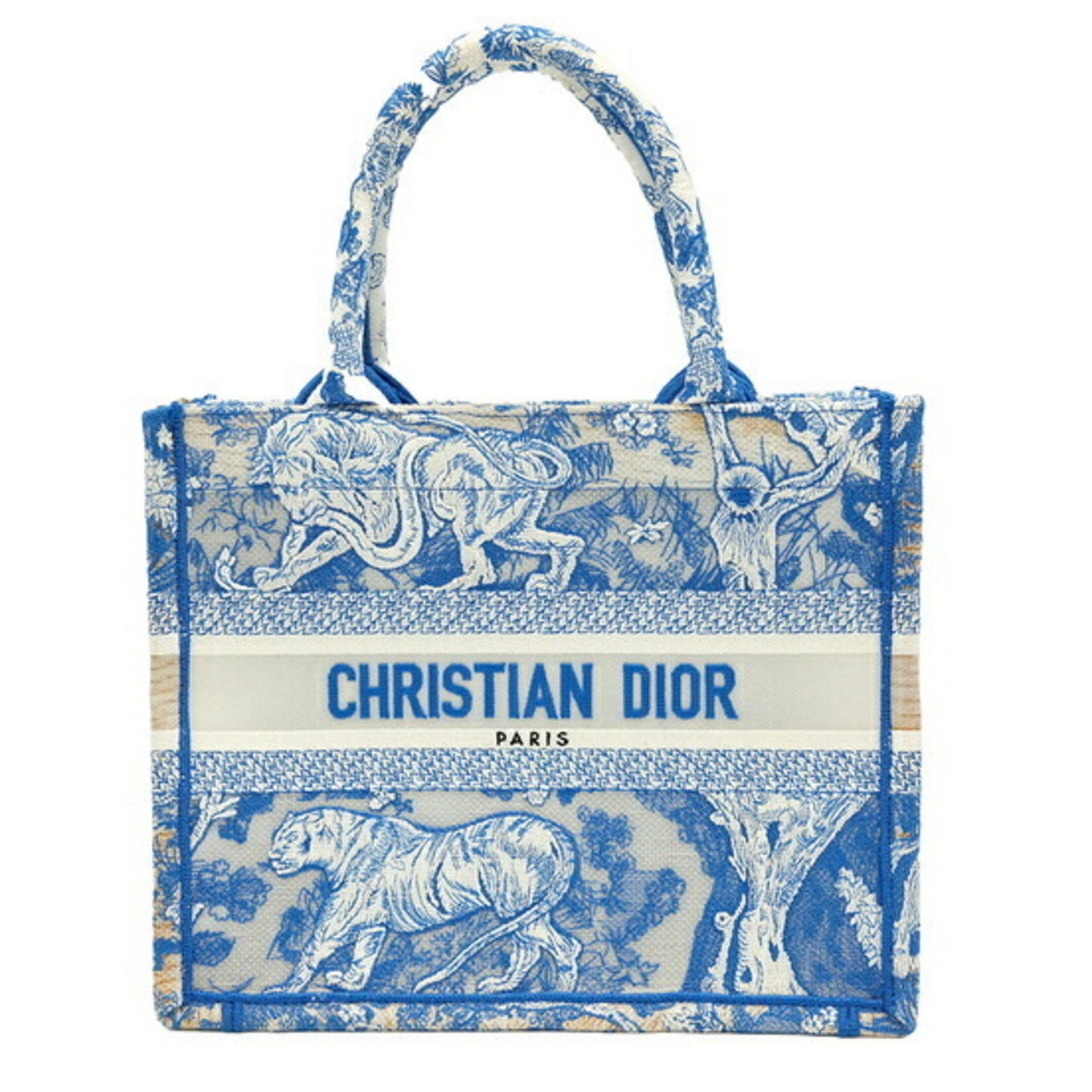 Christian Dior Book Tote Embroidered Canvas Small