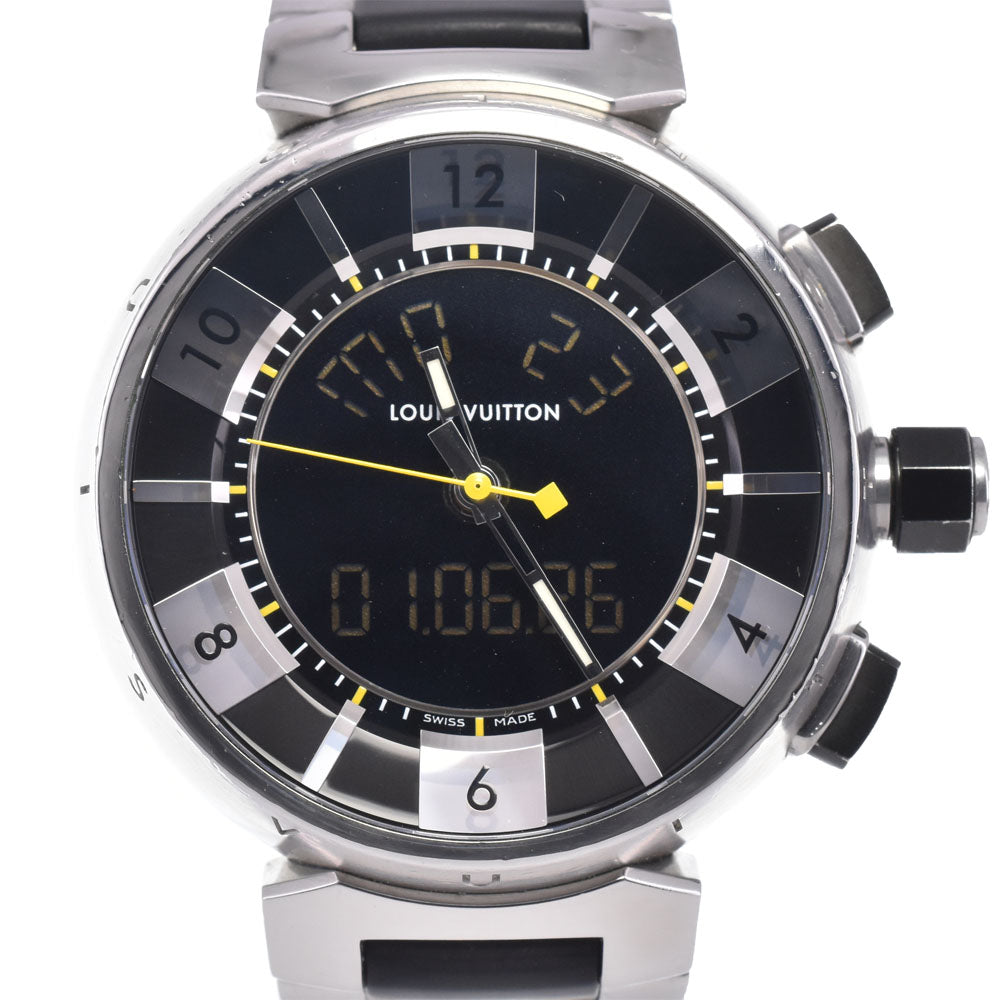 Louis Vuitton Tambour Quartz Stainless Steel and Monogram Rubber 34