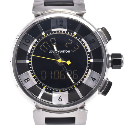 Louis Vuitton Tambour Quartz Stainless Steel and Monogram Rubber 34