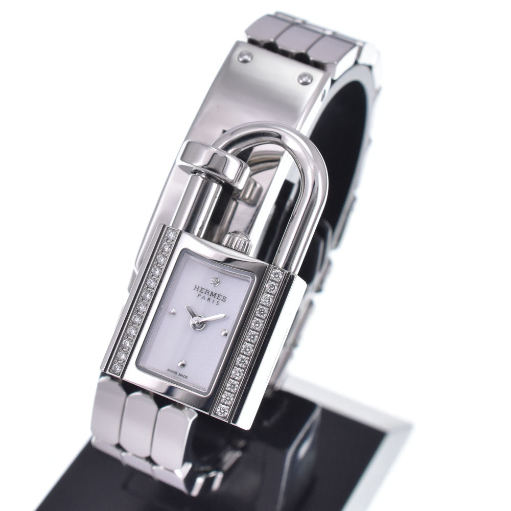 Hermes Kelly Quartz Stainless Steel with Diamond Bezel 16