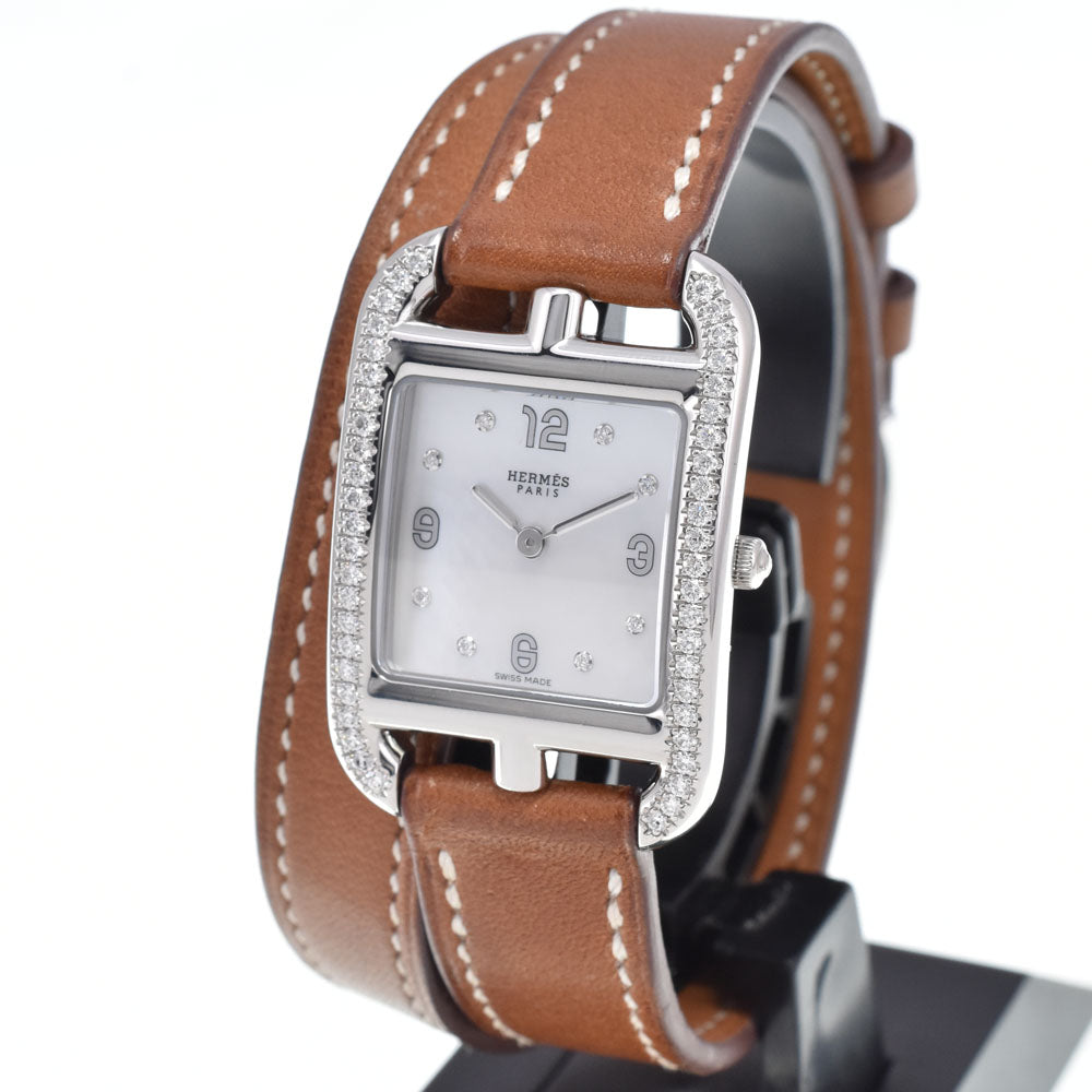 Hermes Cape Cod Double Tour Quartz Stainless Steel and Leather 23