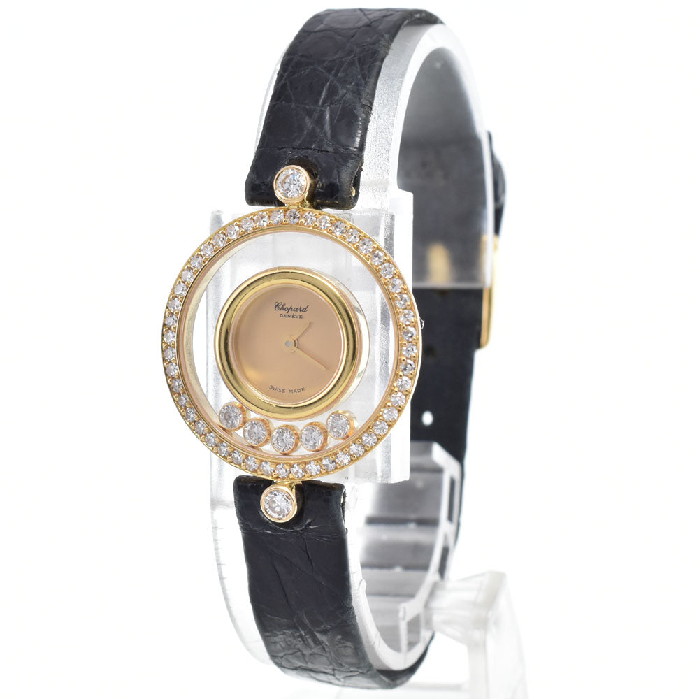 Chopard Happy Diamonds Round Quartz Yellow Gold with Diamond Bezel and Floating Diamonds 23
