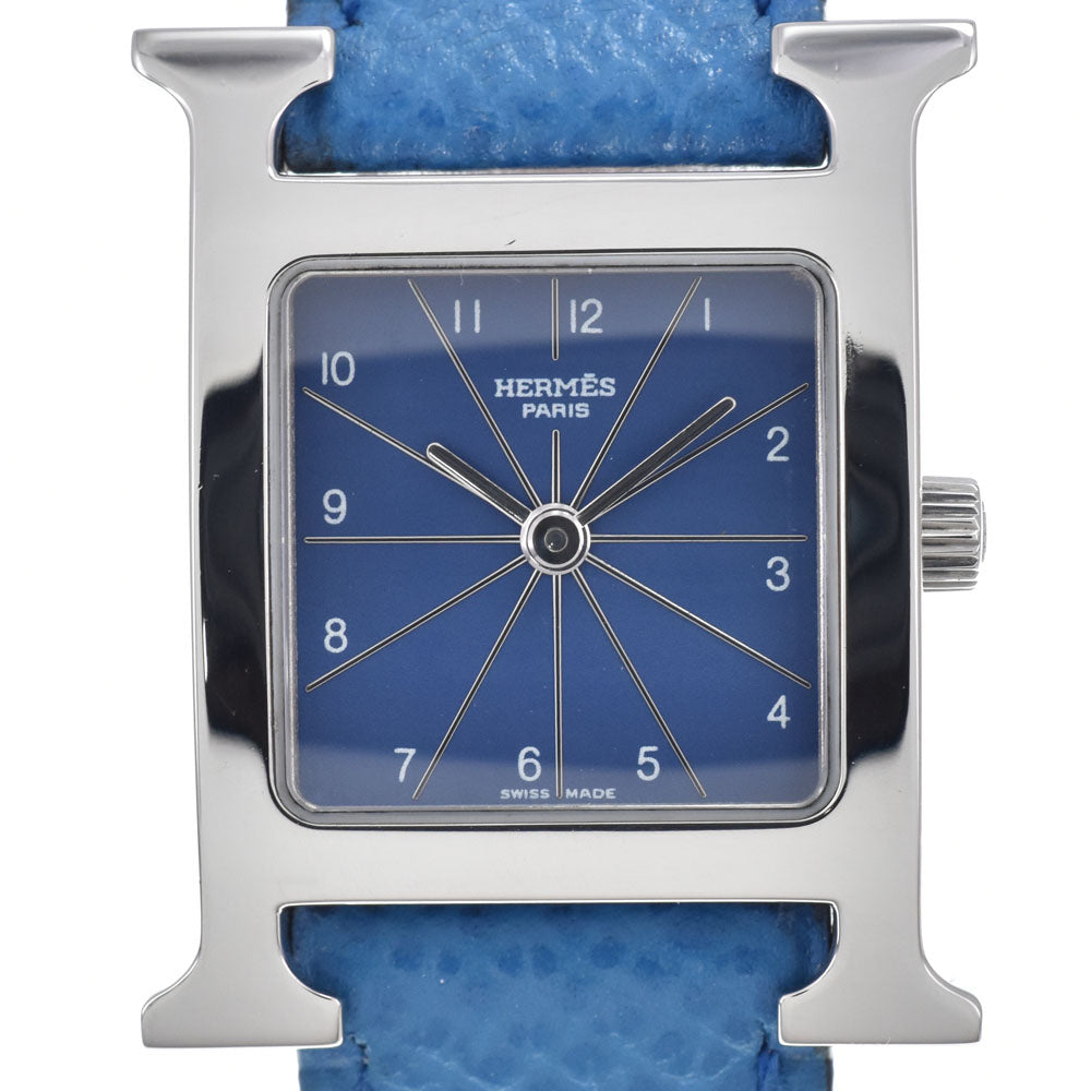Hermes Heure H Quartz Plated Metal and Leather 21