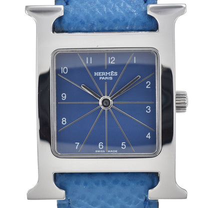 Hermes Heure H Quartz Plated Metal and Leather 21
