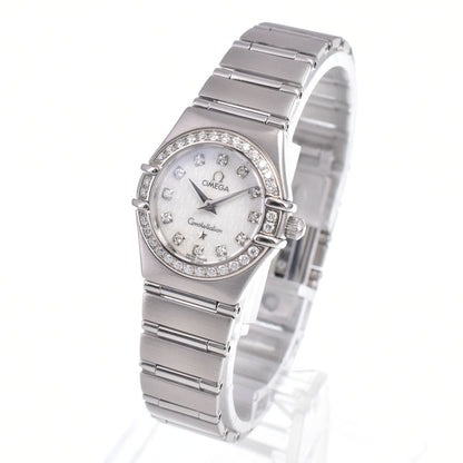 Omega Constellation Quartz Stainless Steel with Diamond Bezel and Markers 22