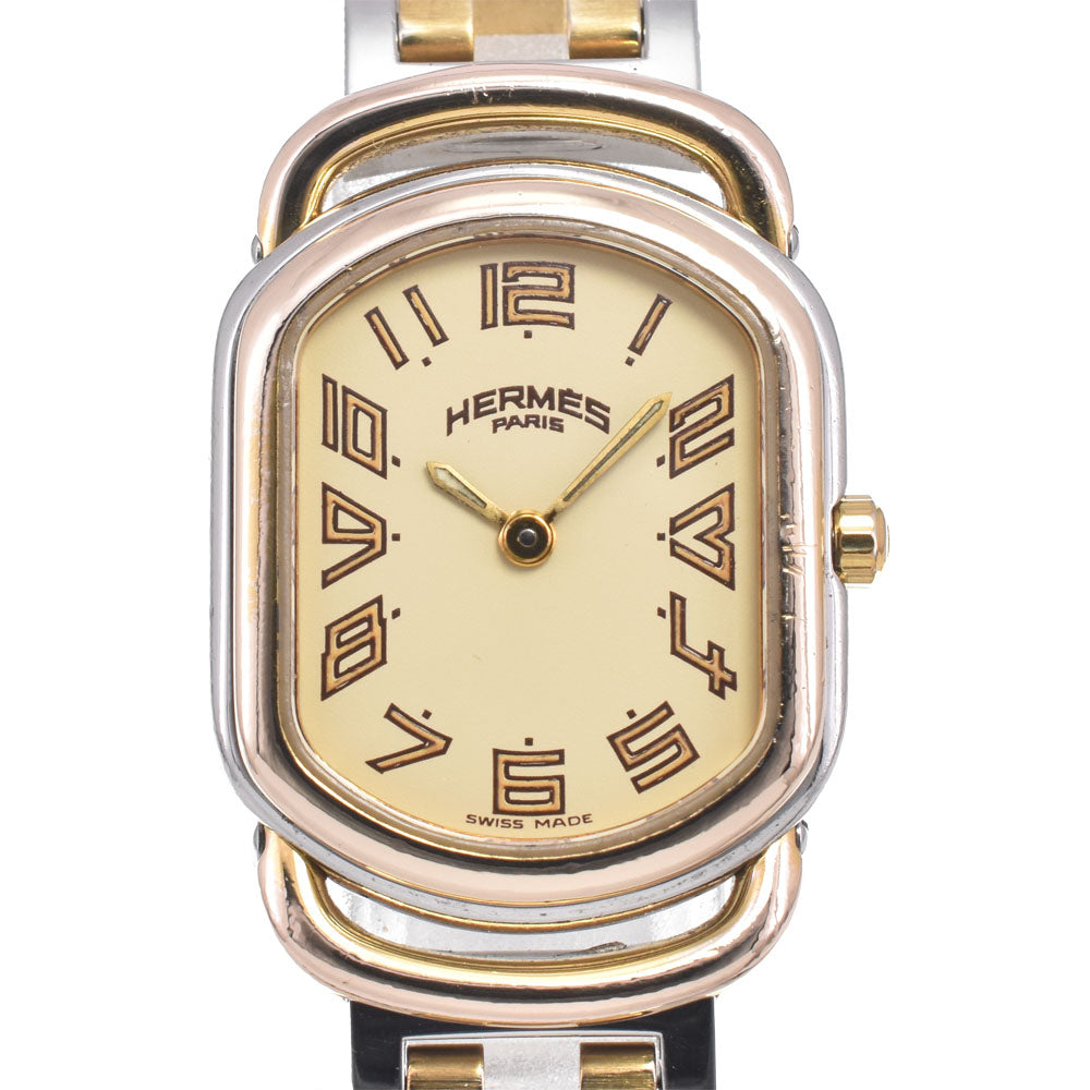 Hermes Rallye Quartz Stainless Steel and Plated Metal 20