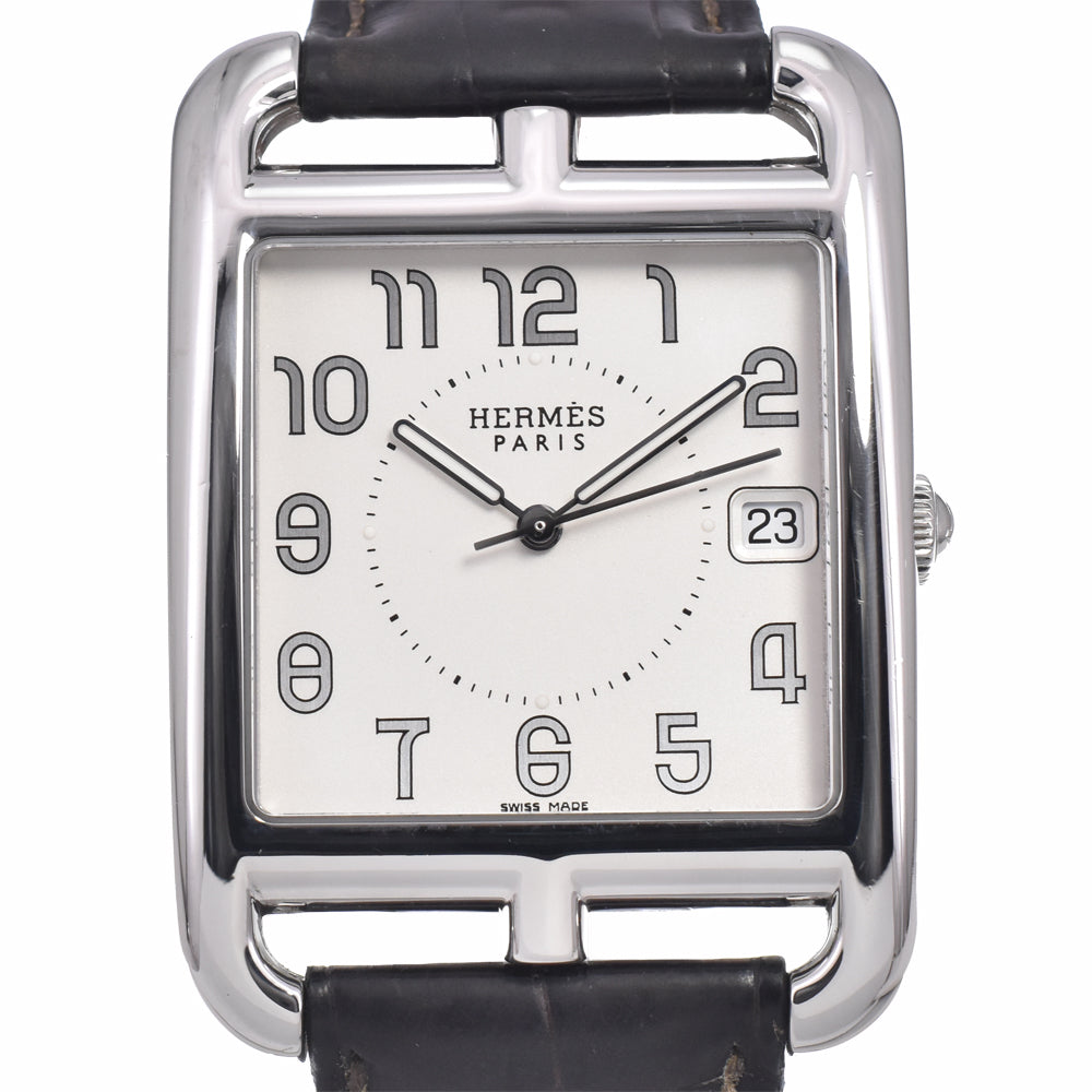 Hermes Cape Cod Quartz Stainless Steel and Leather 33