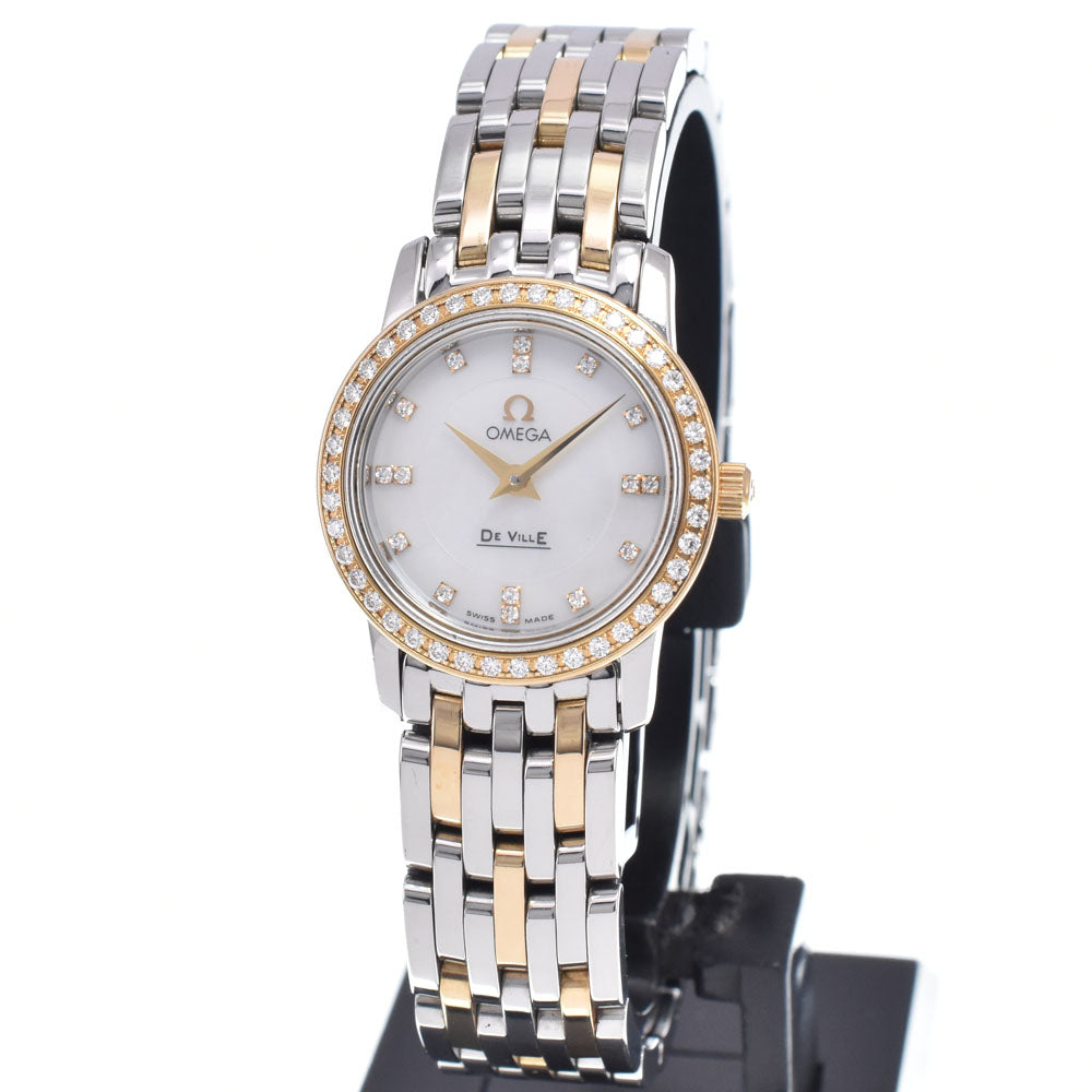 Omega De Ville Prestige Quartz Stainless Steel and Yellow Gold with Diamond Bezel and Markers 22