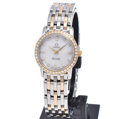 Omega De Ville Prestige Quartz Stainless Steel and Yellow Gold with Diamond Bezel and Markers 22