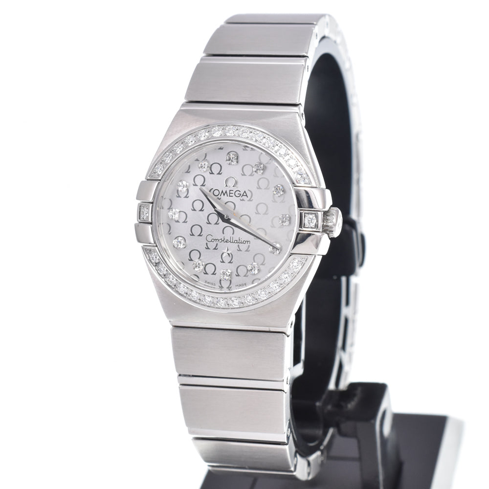 Omega Constellation Quartz Stainless Steel with Diamond Bezel and Markers 24