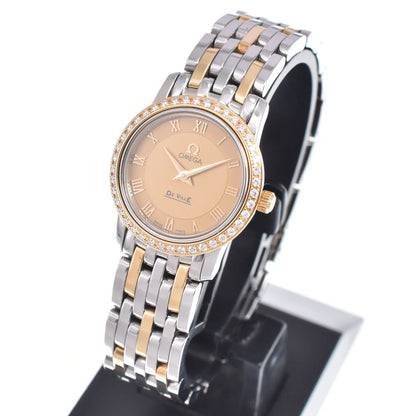 Omega De Ville Prestige Quartz Stainless Steel and Yellow Gold with Diamond Bezel and Markers 22
