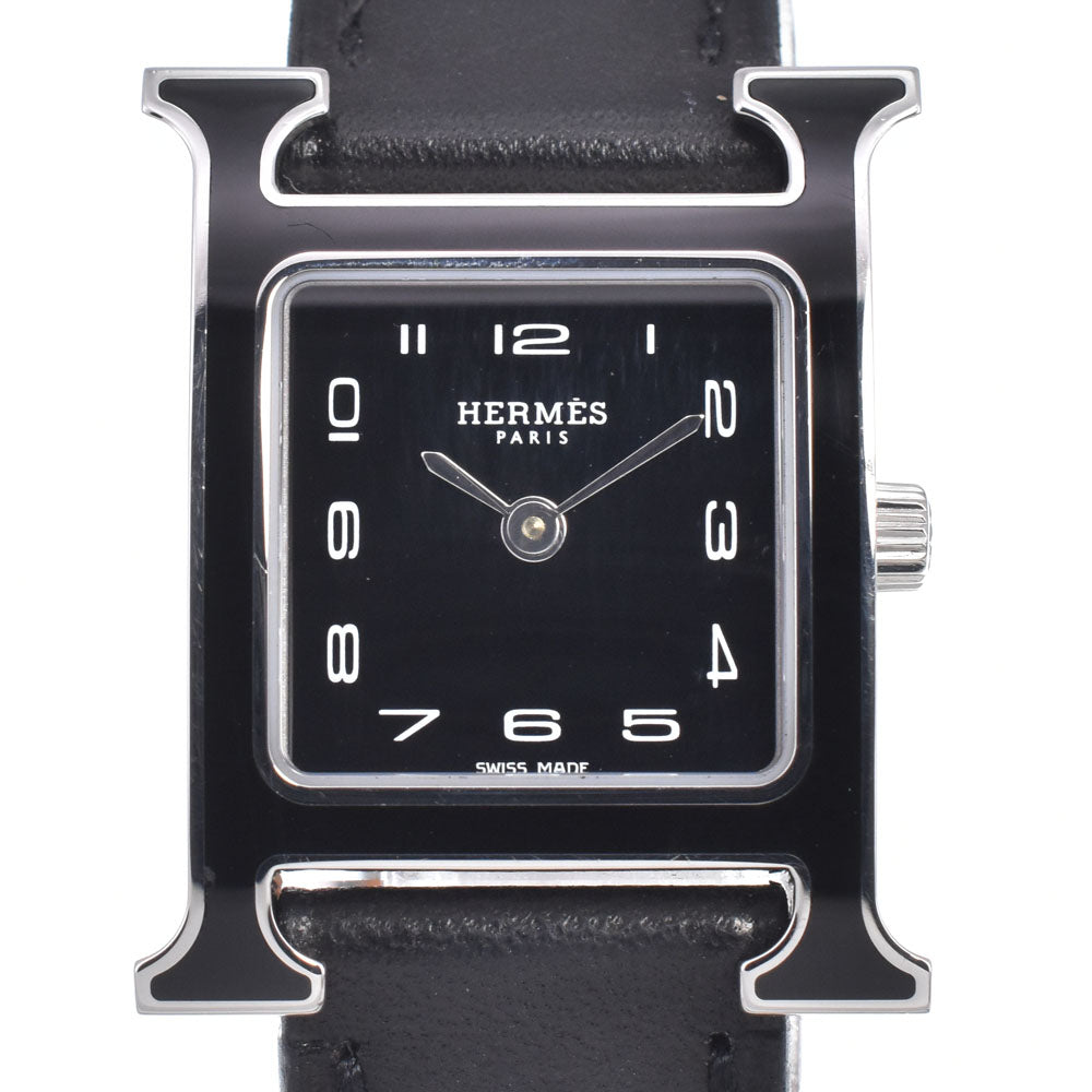 Hermes Heure H Quartz Plated Metal and Leather 21