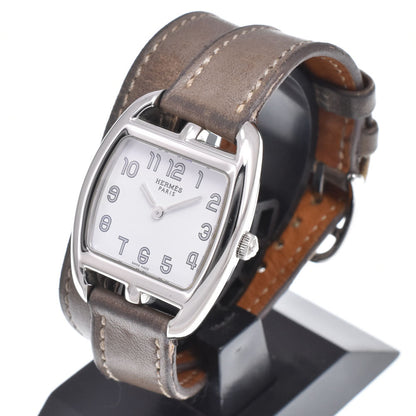 Hermes Cape Cod Double Tour Quartz Stainless Steel and Leather 27