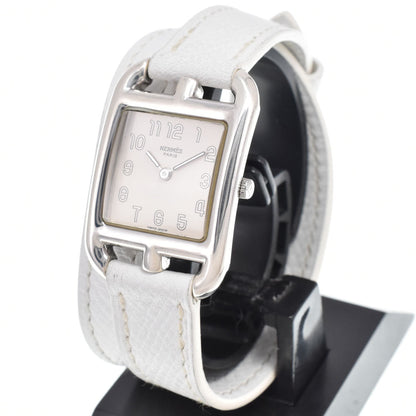 Hermes Cape Cod Quartz Stainless Steel and Leather 23
