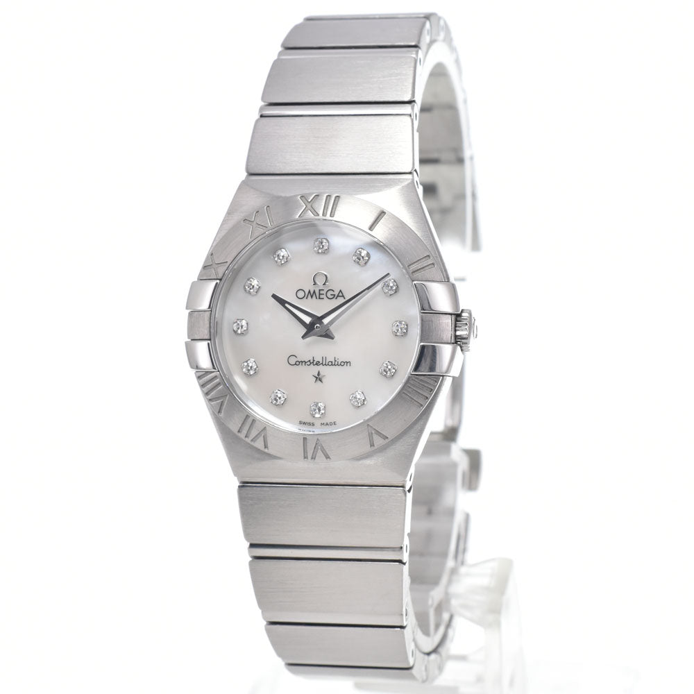 Omega Constellation Quartz Stainless Steel with Diamond Markers and Mother of Pearl 28