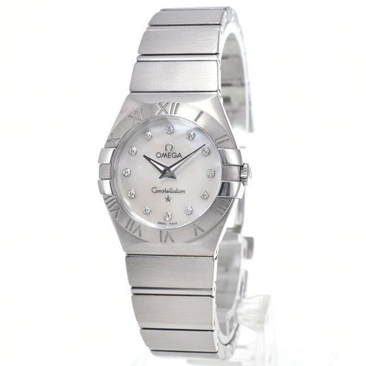 Omega Constellation Quartz Stainless Steel with Diamond Markers and Mother of Pearl 28