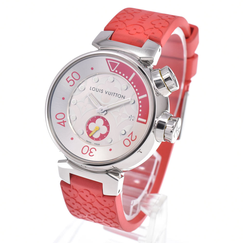 Louis Vuitton Tambour Quartz Stainless Steel and Monogram Rubber 34