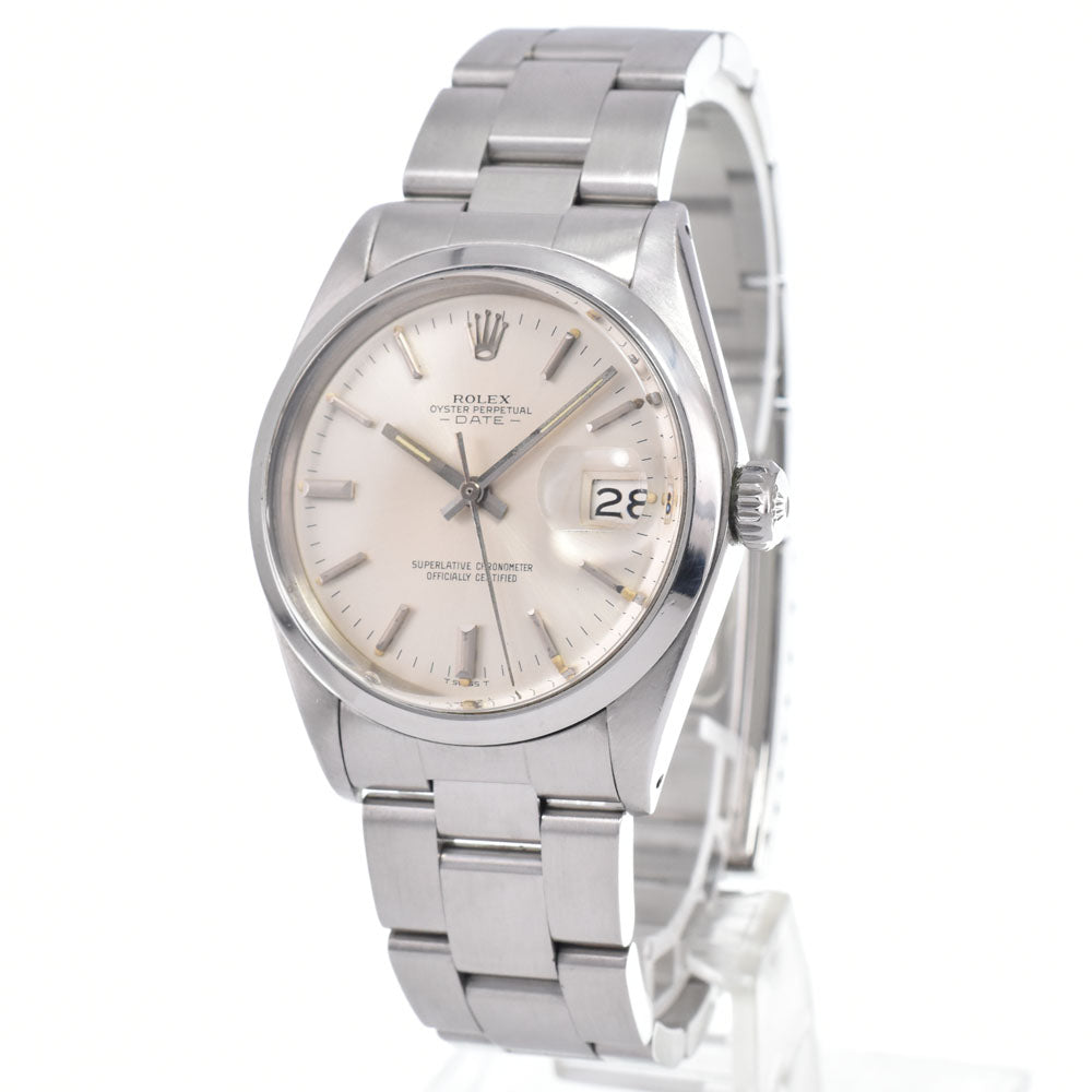 Rolex Oyster Perpetual Date Automatic Stainless Steel and Yellow Gold with Diamond Markers 34