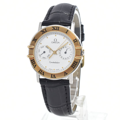 Omega Constellation Day Date Quartz Stainless Steel and Yellow Gold 33