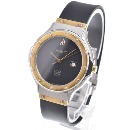 Hublot Classic MDM Quartz Stainless Steel and Rubber with Diamond Bezel, Markers and Strap Detail 32
