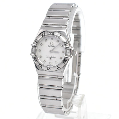 Omega Constellation Quartz Stainless Steel with Diamond Markers and Mother of Pearl 22
