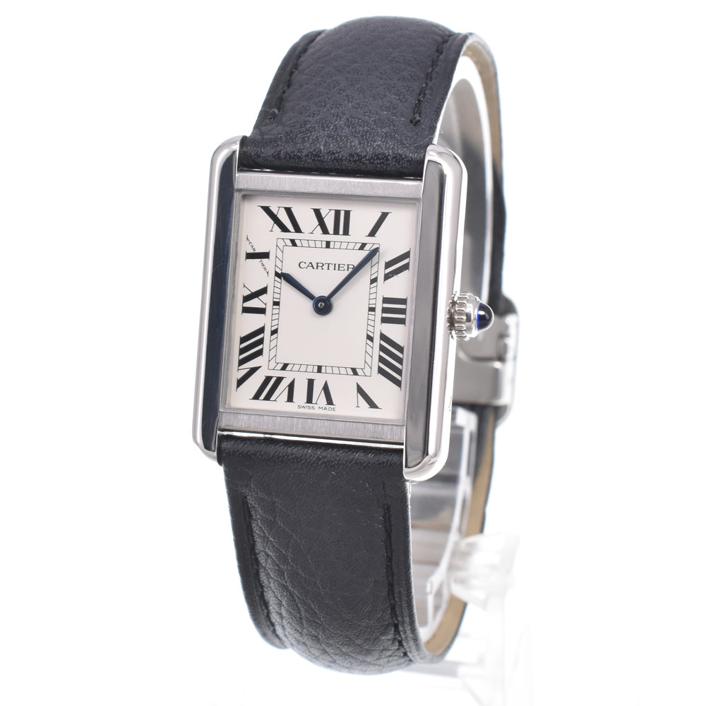 Cartier Tank Solo Quartz Stainless Steel and Leather 24