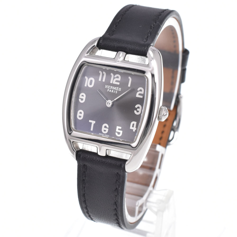 Hermes Cape Cod Quartz Stainless Steel and Leather 29