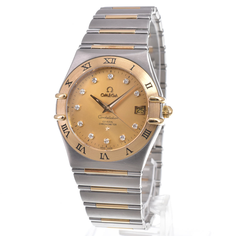 Omega Constellation Co-Axial Chronometer Automatic Stainless Steel and Yellow Gold with Diamond Markers and Mother of Pearl 27