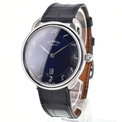 Hermes Arceau Quartz Stainless Steel and Alligator 40