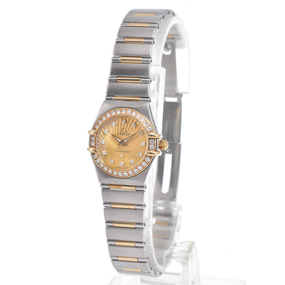 Omega Constellation Quartz Stainless Steel and Yellow Gold with Diamond Bezel and Markers and Mother of Pearl 23