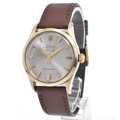 Rolex Oyster Perpetual Air King Automatic Gold Plated and Leather 34