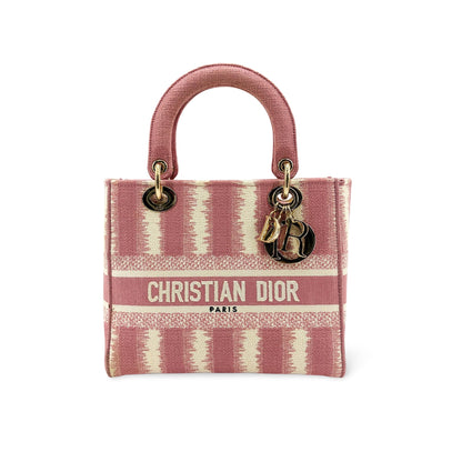 Christian Dior Lady D-Lite Embroidered Canvas Medium