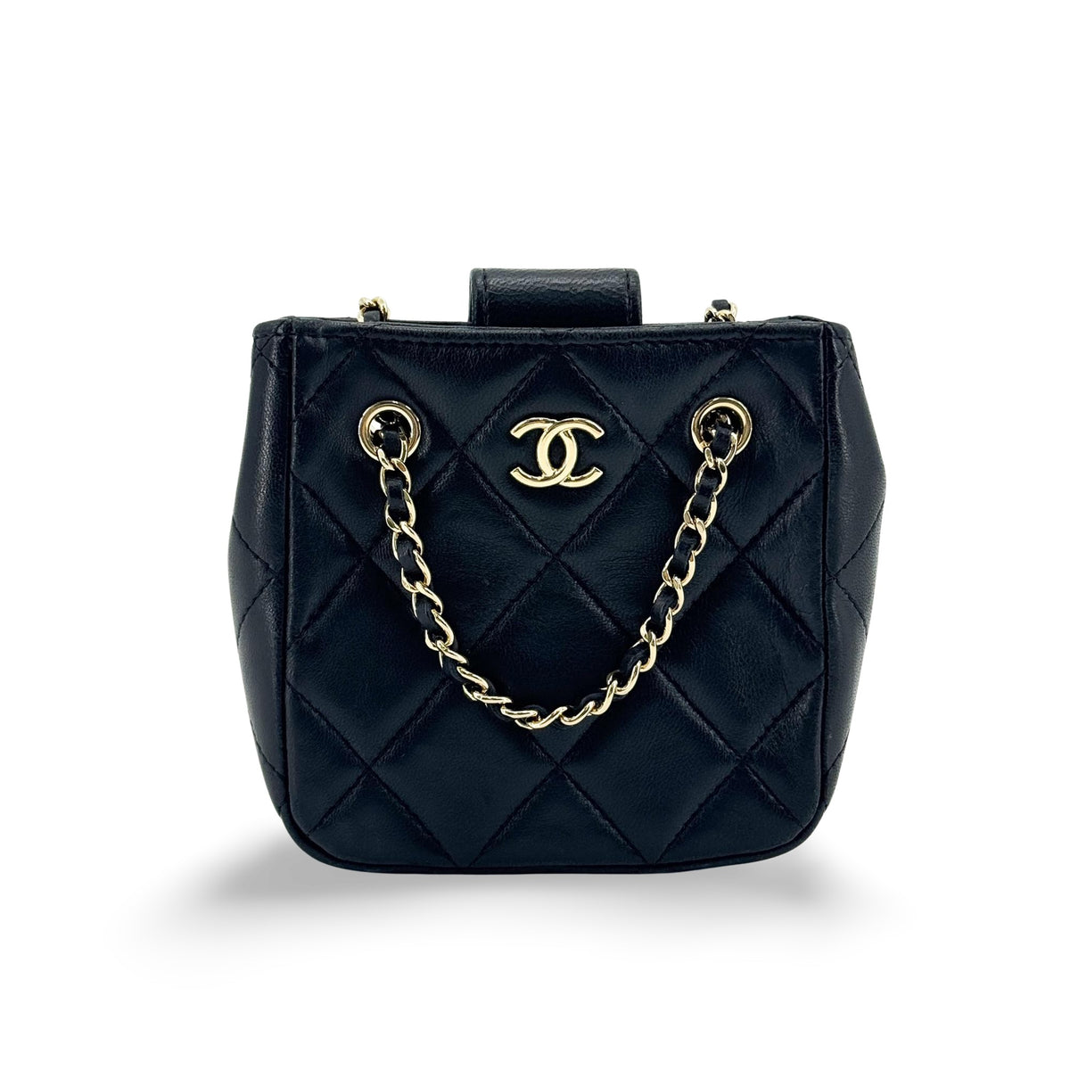 Chanel CC Square Clutch with Chain Quilted Lambskin Mini