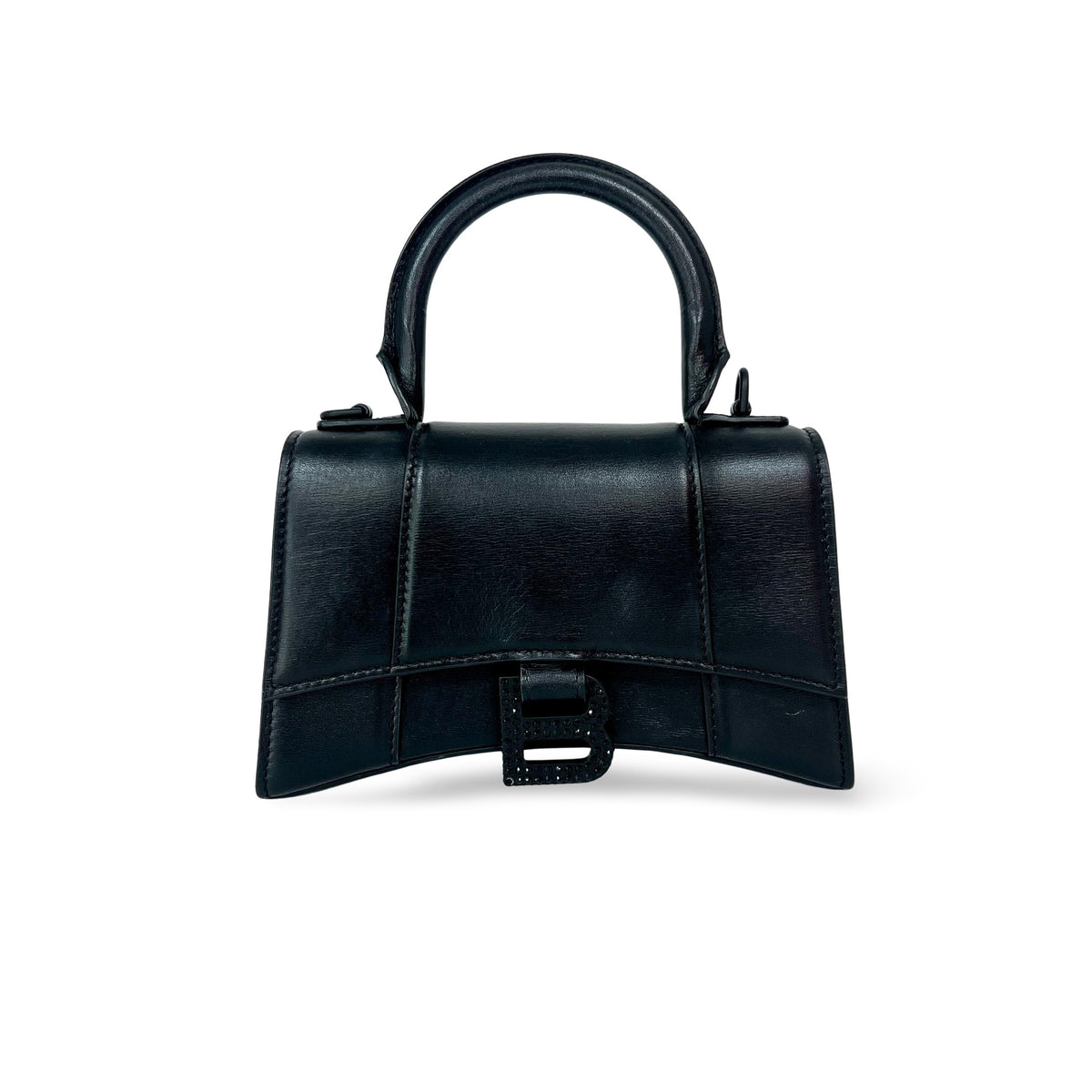 Balenciaga Hourglass Top Handle Leather with Crystals XS