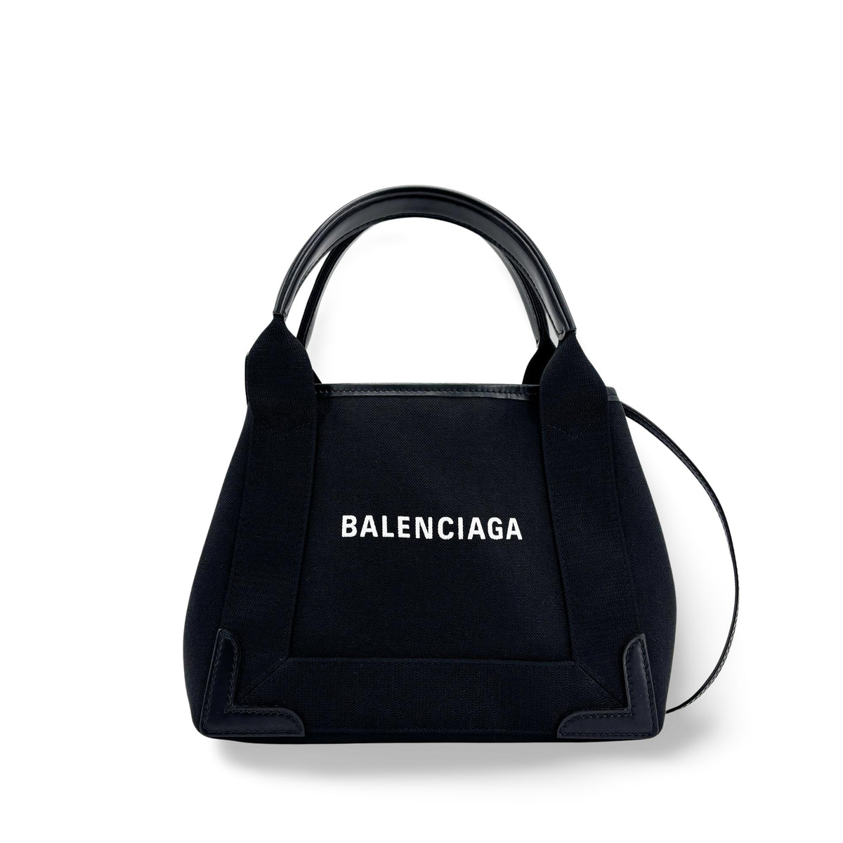 Balenciaga Navy Cabas Canvas with Leather XS