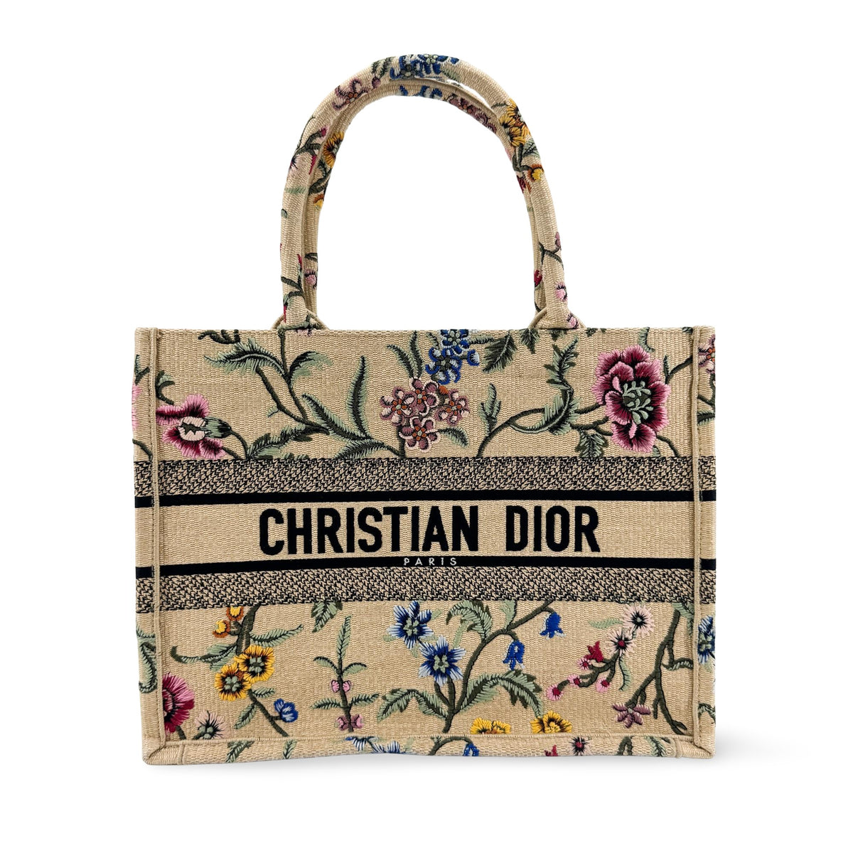 Christian Dior Book Embroidered Canvas Medium