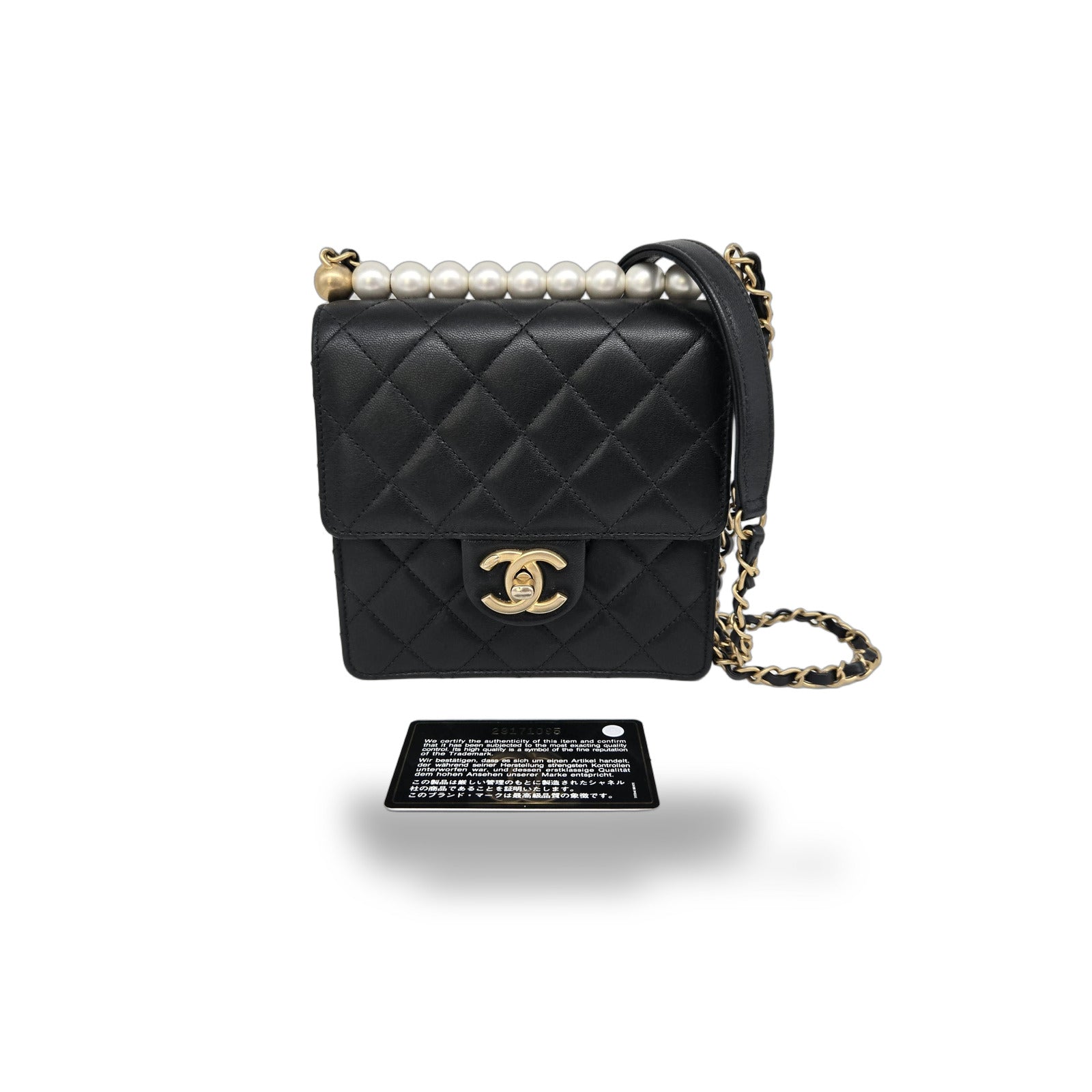 Chanel Chic Pearls Flap Clutch with Chain Quilted Lambskin Mini