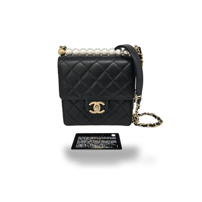 Chanel Chic Pearls Flap Clutch with Chain Quilted Lambskin Mini